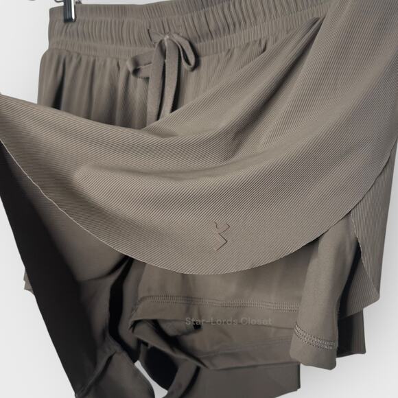 JoyLab Double Layer Run Skort Large Taupe Flowy Mid Rise Stretch Athletic Shorts - Picture 6 of 8